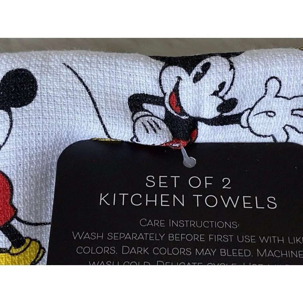 2 Pack Disney Mickey Minnie Mouse Classic Kitchen Towels 16 X 26”‎ NEW
